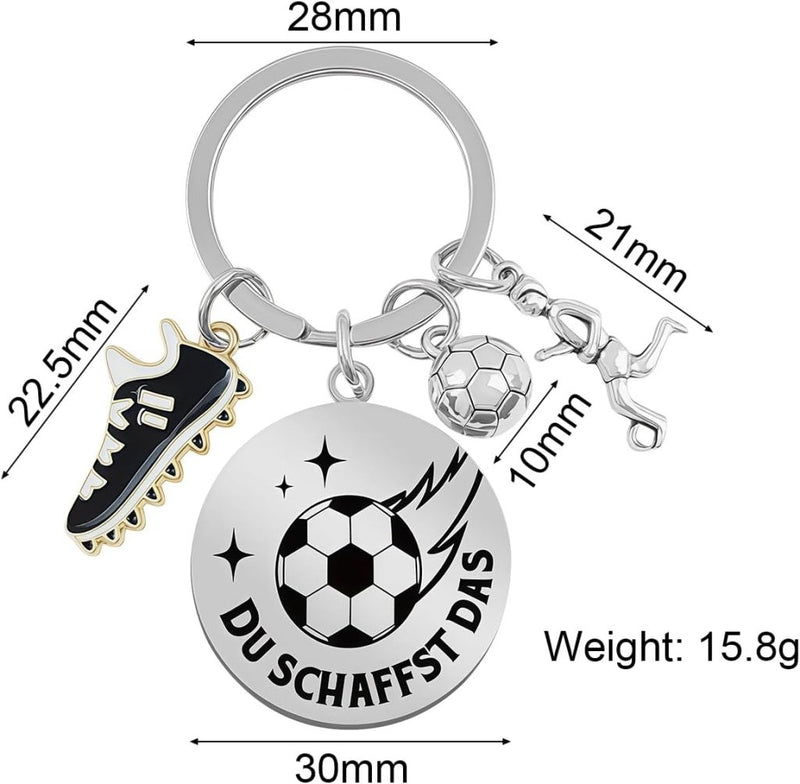 Laden Sie das Bild in Galerie -Viewer, Voetbal sleutelhanger met metalen hanger - happygetfit.com
