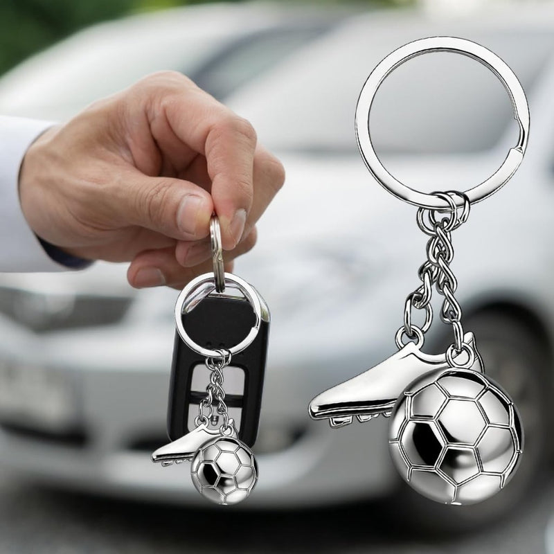 Laden Sie das Bild in Galerie -Viewer, Voetbal sleutelhanger met metalen hanger - happygetfit.com
