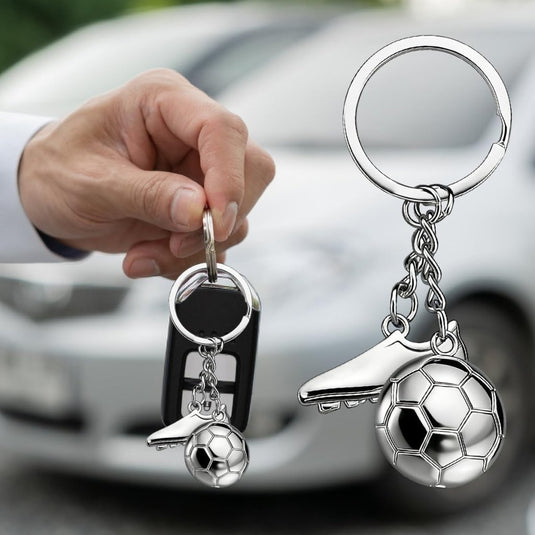 Voetbal sleutelhanger met metalen hanger - happygetfit.com