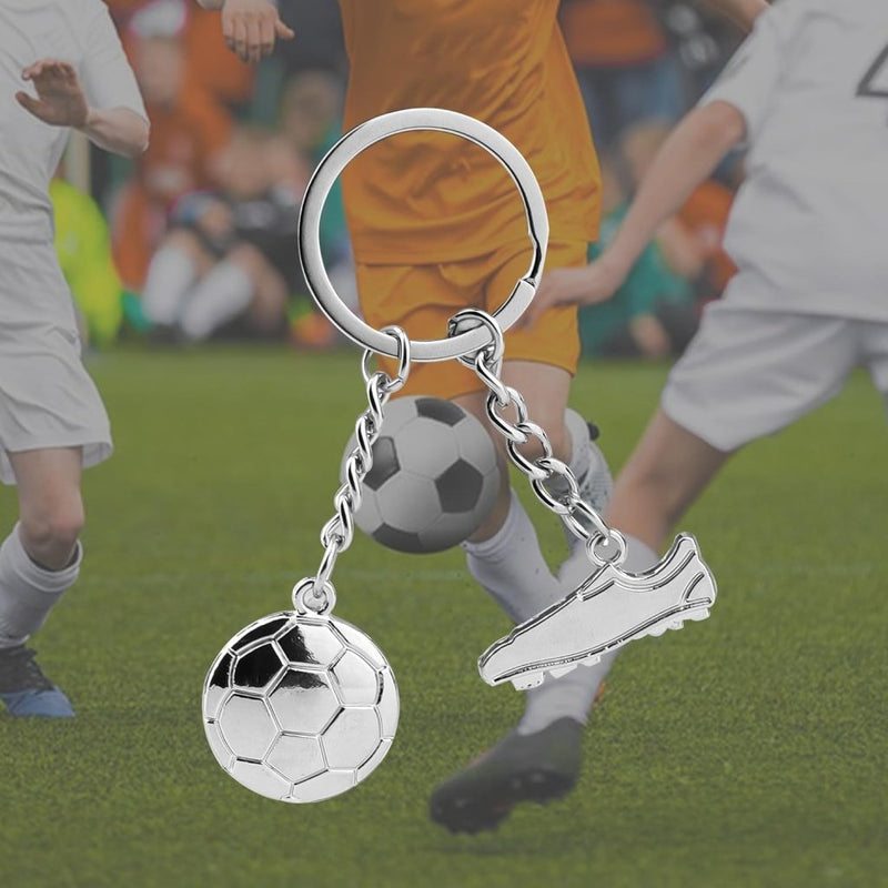 Chargez l'image dans la visionneuse de la galerie, Voetbal sleutelhangers set van 4 zilver - happygetfit.com
