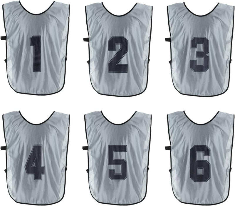 Load image in Gallery Viewer, Voetbal trainingshesjes 6 stuks genummerd 1 tot 6 voor volwassenen – teamvesten – sporthesjes - happygetfit.com
