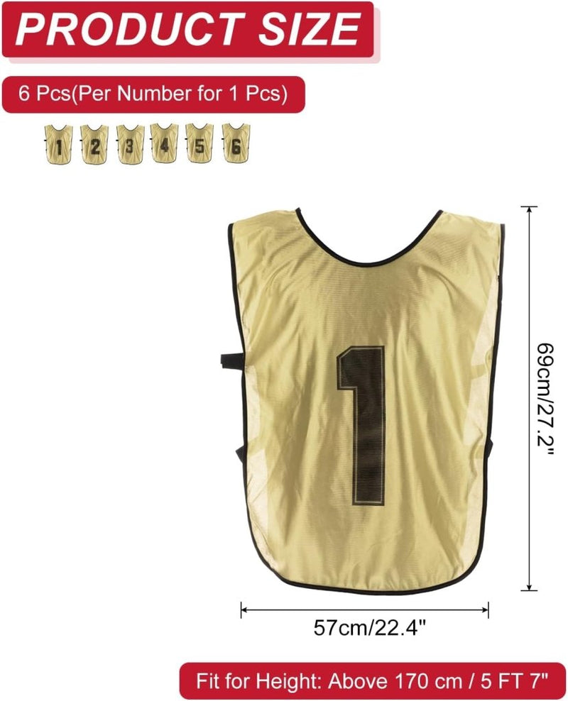 Load image in Gallery Viewer, Voetbal trainingshesjes 6 stuks genummerd 1 tot 6 voor volwassenen – teamvesten – sporthesjes - happygetfit.com
