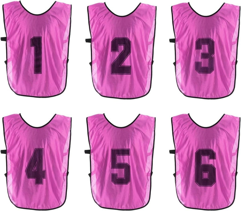 Load image in Gallery Viewer, Voetbal trainingshesjes 6 stuks genummerd 1 tot 6 voor volwassenen – teamvesten – sporthesjes - happygetfit.com
