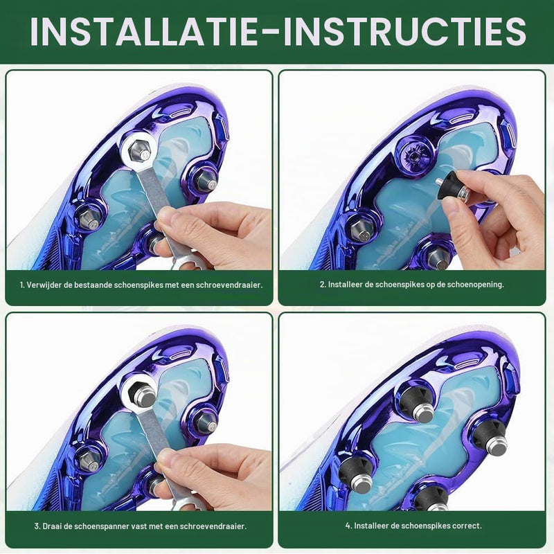 Bild im Galerie-Viewer laden, Voetbalnoppen 12 stuks van slijtvast kunststof met schroefdraad in 13 en 16 mm inclusief noppensleutel – schoennoppen – rugbynoppen - happygetfit.com
