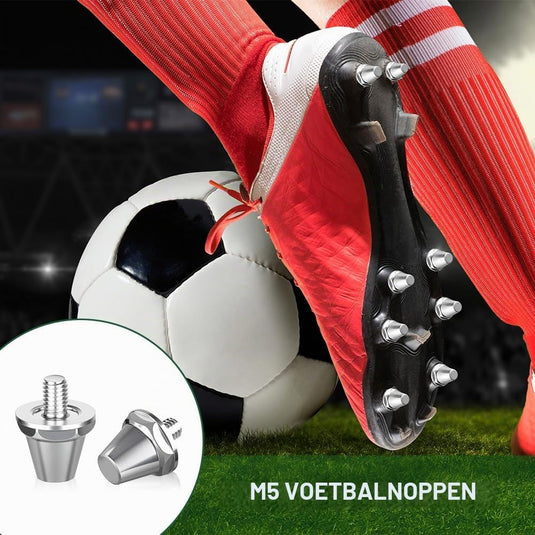 Voetbalnoppen 12 stuks van slijtvast kunststof met schroefdraad in 13 en 16 mm inclusief noppensleutel – schoennoppen – rugbynoppen - happygetfit.com