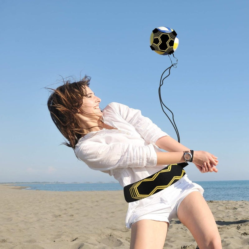 Laad afbeelding in Galerijviewer, Voetbaltrainer, voetbaltrainingshulp met flexibel verstelbare riem, solo voetbaltrainingsapparatuur geschikt voor kinderen en volwassenen, geschikt voor ballen van 3, 4 en 5 - happygetfit.com
