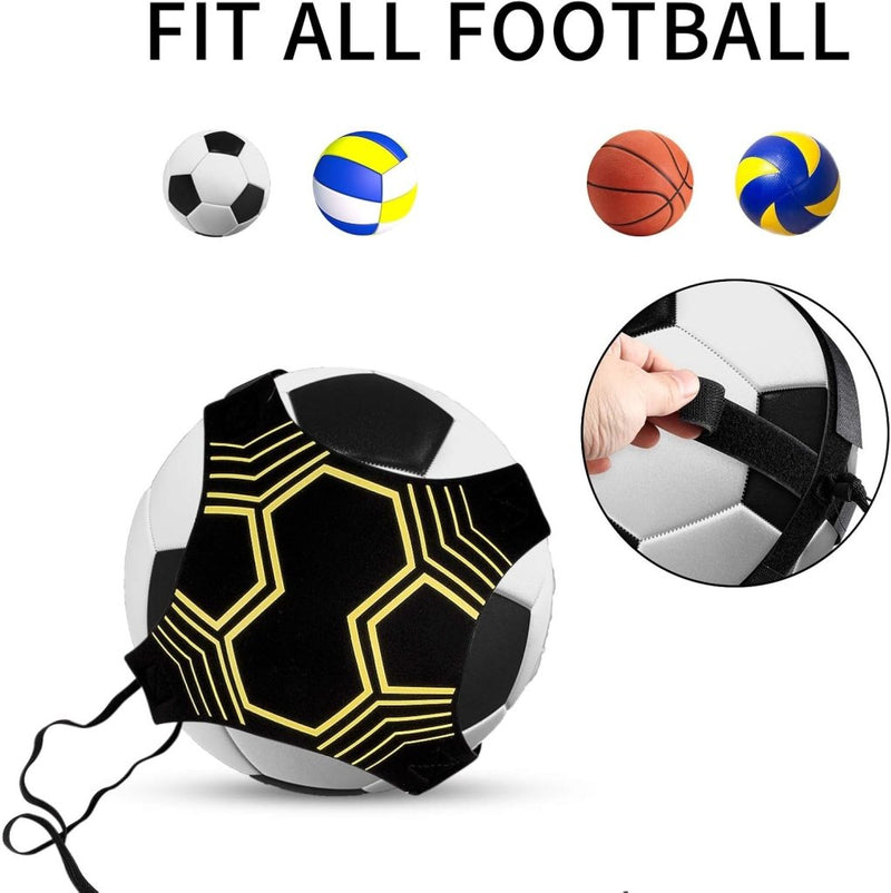 Laad afbeelding in Galerijviewer, Voetbaltrainer, voetbaltrainingshulp met flexibel verstelbare riem, solo voetbaltrainingsapparatuur geschikt voor kinderen en volwassenen, geschikt voor ballen van 3, 4 en 5 - happygetfit.com
