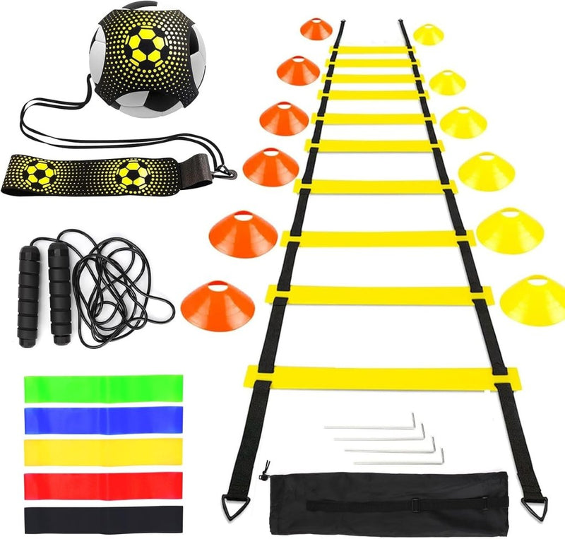 Laad afbeelding in Galerijviewer, Voetbaltrainingsset met coördinatieladder en accessoires - happygetfit.com

