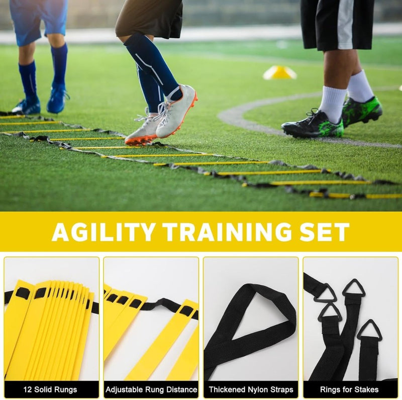Laad afbeelding in Galerijviewer, Voetbaltrainingsset met coördinatieladder en accessoires - happygetfit.com
