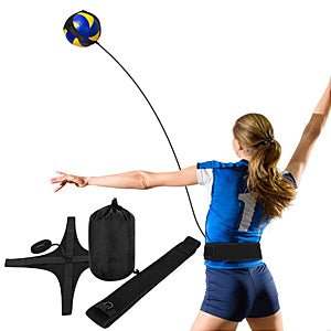 Laad afbeelding in Galerijviewer, Volleybal Trainingsapparatuur, Volleybal Serve-kit Volleybaltrainingshulp met Taille Riem voor Solo Oefeningen van Arm-rotaties, Serveren, Smashen en Slaan - happygetfit.com
