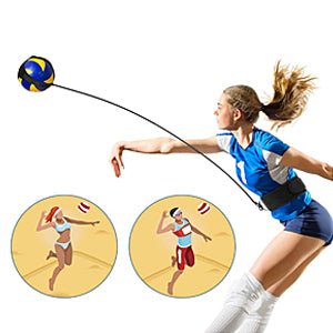 Laad afbeelding in Galerijviewer, Volleybal Trainingsapparatuur, Volleybal Serve-kit Volleybaltrainingshulp met Taille Riem voor Solo Oefeningen van Arm-rotaties, Serveren, Smashen en Slaan - happygetfit.com
