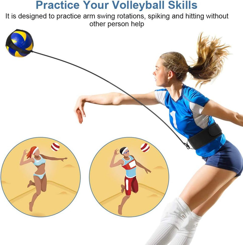 Laad afbeelding in Galerijviewer, Volleybal Trainingsapparatuur, Volleybal Serve-kit Volleybaltrainingshulp met Taille Riem voor Solo Oefeningen van Arm-rotaties, Serveren, Smashen en Slaan - happygetfit.com
