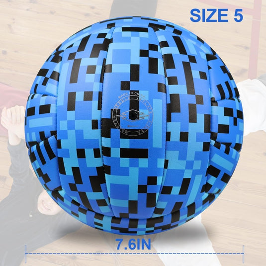 Volleyball Size 5 PU Leather Soft Indoor Outdoor Volleyballs Sports Training Game Play Ball for Beginner, Teenager, Adult, 8.2 - happygetfit.com
