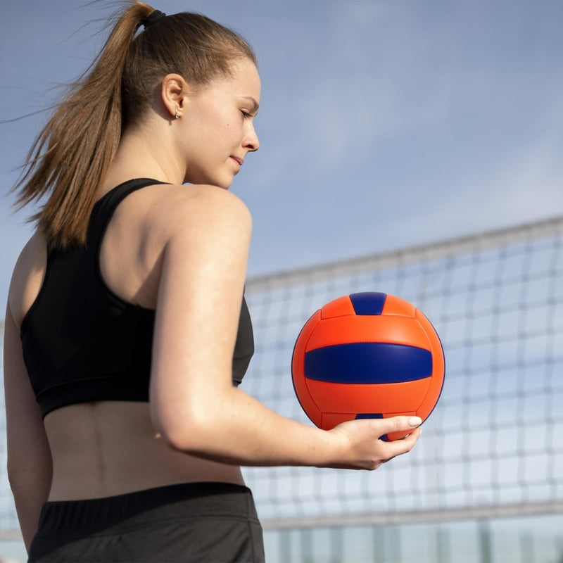 Laad afbeelding in Galerijviewer, Volleyball Size 5 PU Leather Soft Indoor Outdoor Volleyballs Sports Training Game Play Ball for Beginner, Teenager, Adult, 8.2 - happygetfit.com
