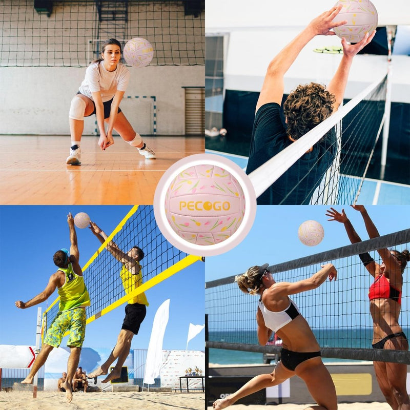Laad afbeelding in Galerijviewer, Volleyball Size 5 PU Leather Soft Indoor Outdoor Volleyballs Sports Training Game Play Ball for Beginner, Teenager, Adult, 8.2 - happygetfit.com

