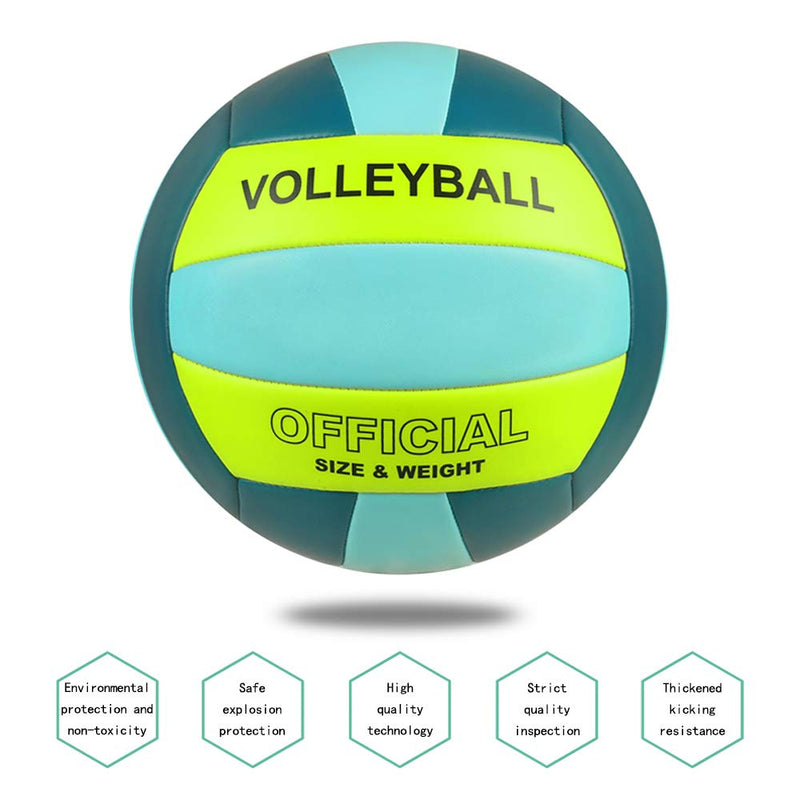 Laad afbeelding in Galerijviewer, Volleyball Size 5 PU Leather Soft Indoor Outdoor Volleyballs Sports Training Game Play Ball for Beginner, Teenager, Adult, 8.2 - happygetfit.com
