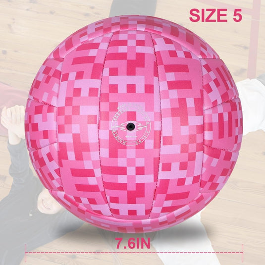 Volleyball Size 5 PU Leather Soft Indoor Outdoor Volleyballs Sports Training Game Play Ball for Beginner, Teenager, Adult, 8.2 - happygetfit.com