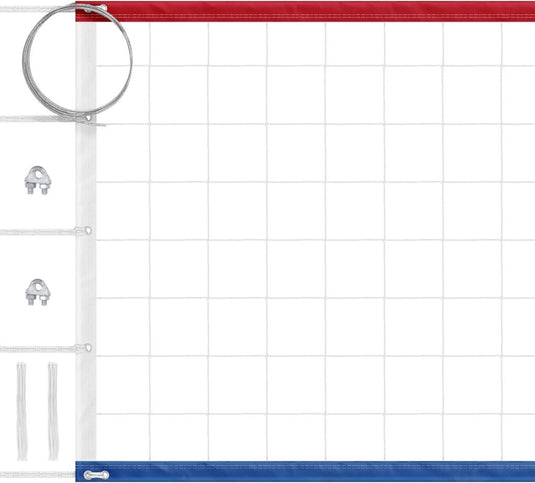 Volleybalnet 9,5 x 1 m wit met draagtas - happygetfit.com
