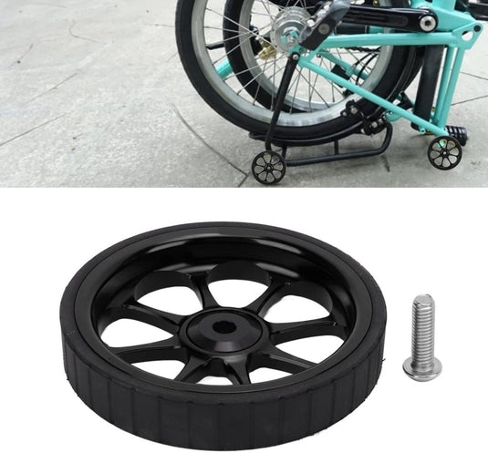 Vouwfiets transportwiel 82 mm van aluminium met ingebouwd lager voor 3sixty fietsen – easywheel – fietsonderdelen - happygetfit.com