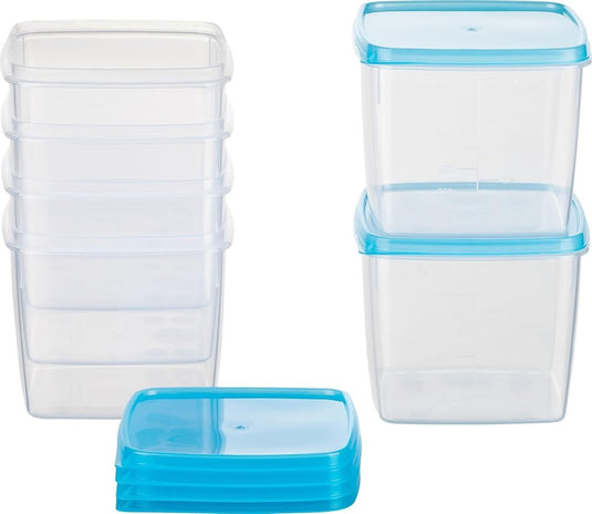 Vriesdozen set van 10 stuks 0,5 liter lichtblauw - happygetfit.com