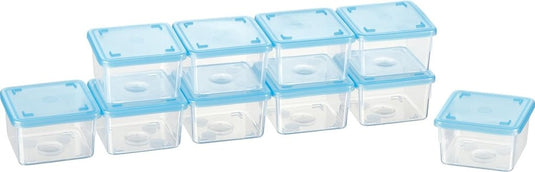 Vriesdozen set van 10 stuks 0,5 liter lichtblauw - happygetfit.com