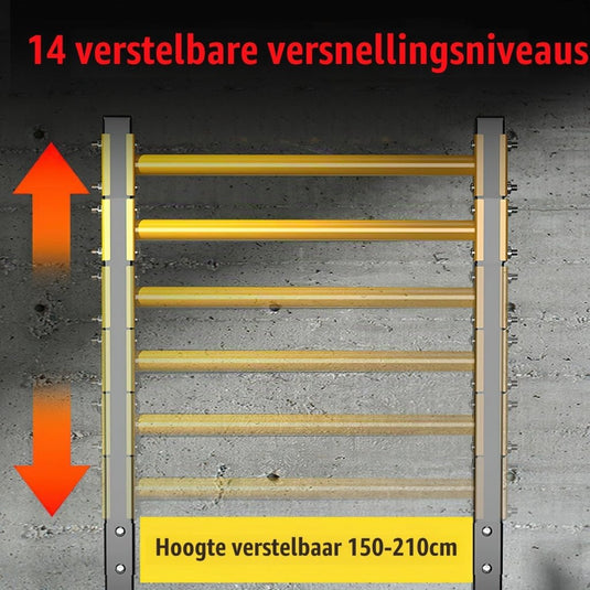 Vrijstaand pull-up station verstelbaar 150-210 cm tot 200 kg – optrekstang – krachtstation - happygetfit.com