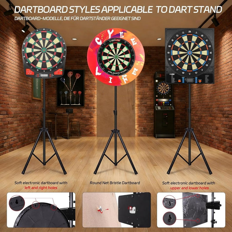 Charger l’image dans la visionneuse de galerie, Vrijstaande dartbord standaard van staal voor klassieke en elektronische dartborden – dartstatief – dartbordhouder - happygetfit.com
