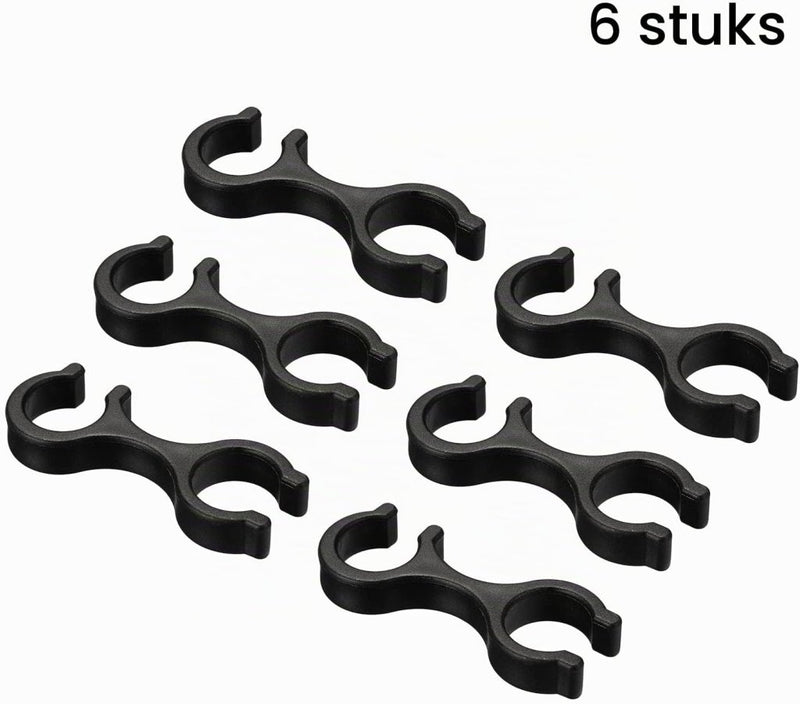 Carica l’immagine nel visualizzatore della galleria, Wandelstok clips 6 stuks voor 16-16,5 mm stokken zwart – trekkingstok houders – wandel accessoires - happygetfit.com
