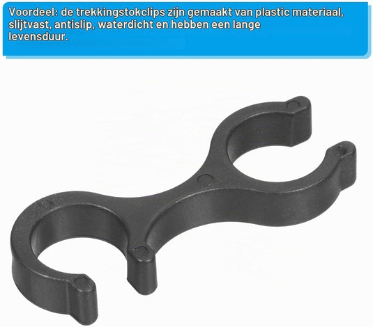 Wandelstok clips 8 stuks voor 16-16,5 mm stokken zwart – trekkingstok houders – wandel accessoires - happygetfit.com