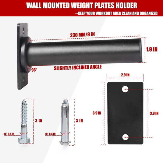 Wandgemonteerde halterschijfhouders set van 2 - happygetfit.com