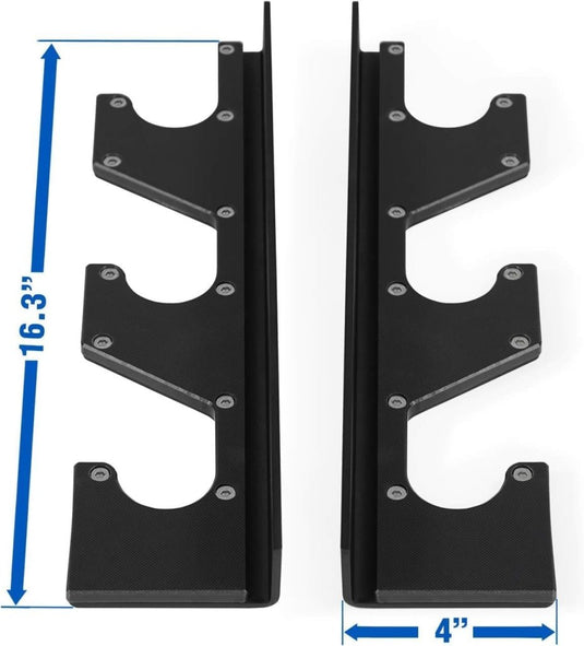 Wandgemonteerde halterstanghouder horizontaal set van 2 - happygetfit.com