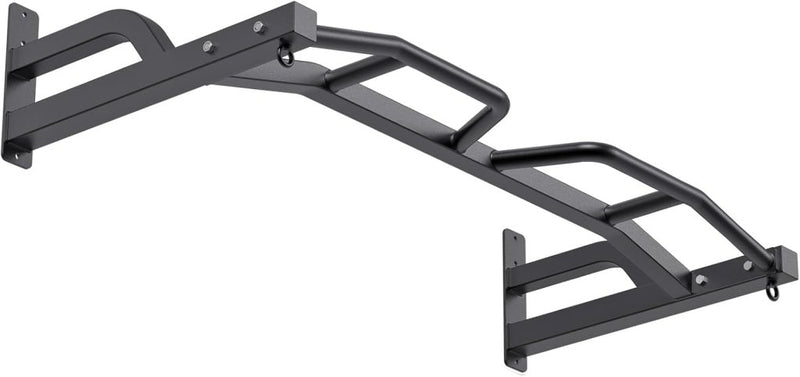 Chargez l'image dans la visionneuse de la galerie, Wandgemonteerde optrekstang 122 cm met 12 gripposities tot 227 kg – pull-up bar – krachttraining - happygetfit.com
