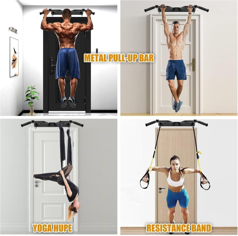 Załaduj obraz do przeglądarki galerii, Wandgemonteerde optrekstang met meerdere gripposities tot 272 kg – pull-up bar – krachttraining - happygetfit.com
