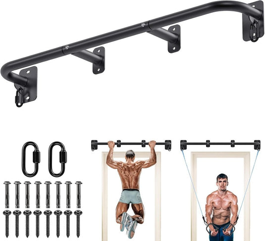 Wandgemonteerde optrekstang met weerstandsbandhaken tot 200 kg – pull-up bar – krachttraining - happygetfit.com