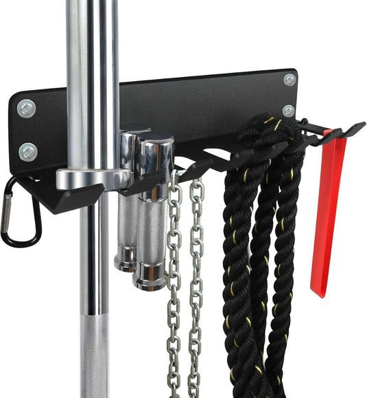 Wandrek voor fitnessaccessoires en halterstangen zwart - happygetfit.com
