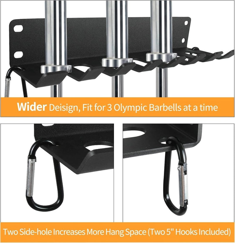 Load image into Gallery viewer, Wandrek voor fitnessaccessoires en halterstangen zwart - happygetfit.com
