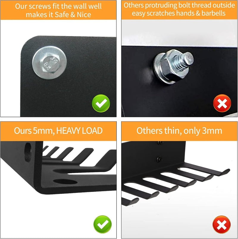 Load image into Gallery viewer, Wandrek voor fitnessaccessoires en halterstangen zwart - happygetfit.com
