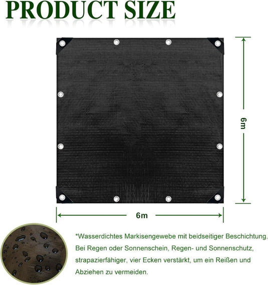 Waterdicht afdekzeil 2 x 5 meter 180 g/m² met versterkte randen – dekzeil – beschermzeil - happygetfit.com