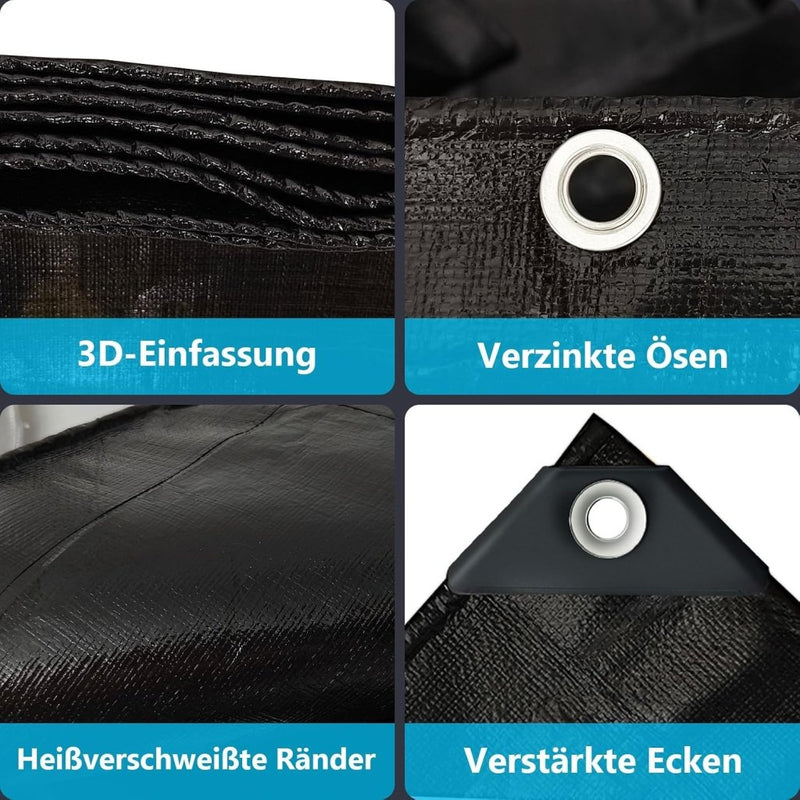 Carica immagine in Galleria Viewer, Waterdicht afdekzeil 2 x 5 meter 180 g/m² met versterkte randen – dekzeil – beschermzeil - happygetfit.com
