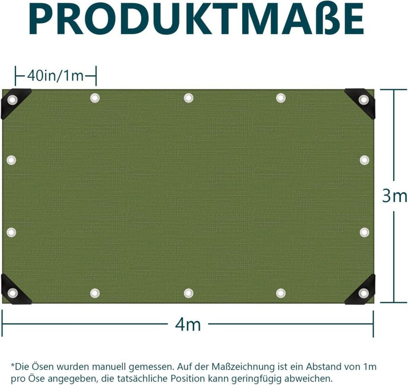 Carica immagine in Galleria Viewer, Waterdicht afdekzeil 2 x 5 meter 180 g/m² met versterkte randen – dekzeil – beschermzeil - happygetfit.com
