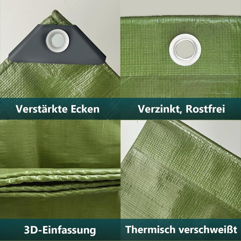 Carica immagine in Galleria Viewer, Waterdicht afdekzeil 2 x 5 meter 180 g/m² met versterkte randen – dekzeil – beschermzeil - happygetfit.com

