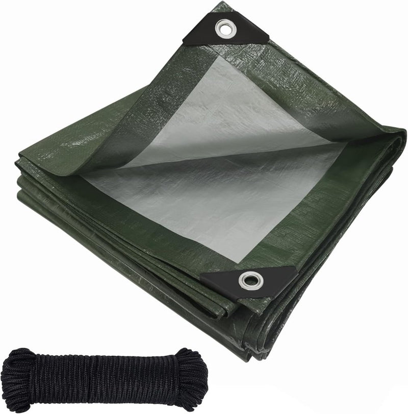 Carica immagine in Galleria Viewer, Waterdicht afdekzeil 2 x 6 meter 120 g/m² met ogen – PE dekzeil – beschermzeil - happygetfit.com
