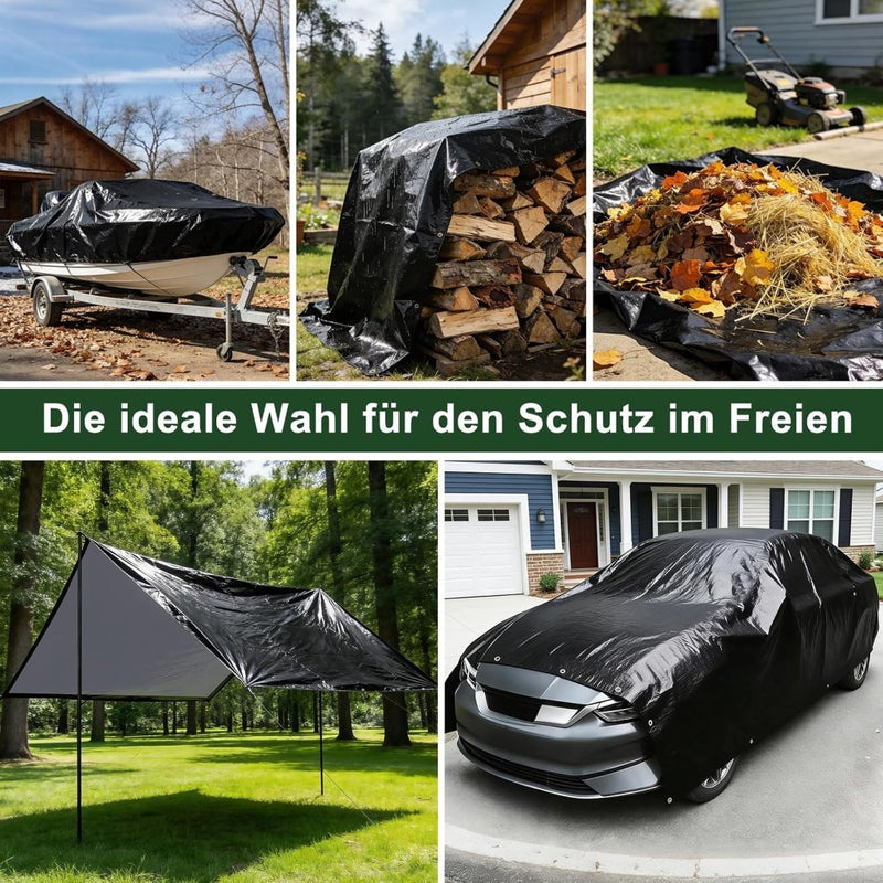 Carica immagine in Galleria Viewer, Waterdicht afdekzeil 2 x 6 meter 120 g/m² met ogen – PE dekzeil – beschermzeil - happygetfit.com
