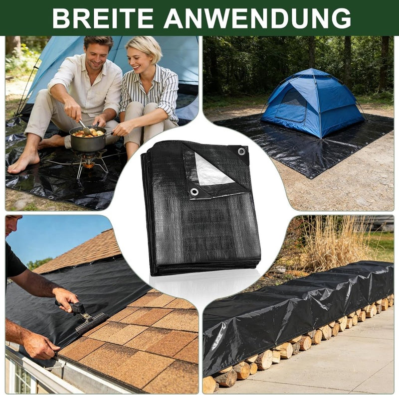 Carica immagine in Galleria Viewer, Waterdicht afdekzeil 2 x 6 meter 120 g/m² met ogen – PE dekzeil – beschermzeil - happygetfit.com
