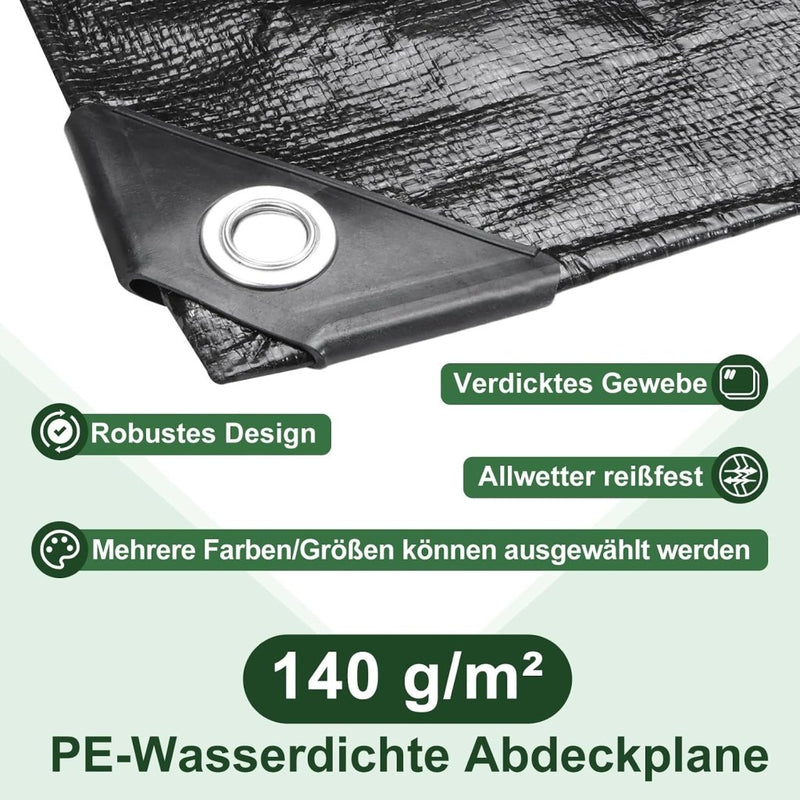 Carica immagine in Galleria Viewer, Waterdicht afdekzeil 2 x 6 meter 120 g/m² met ogen – PE dekzeil – beschermzeil - happygetfit.com
