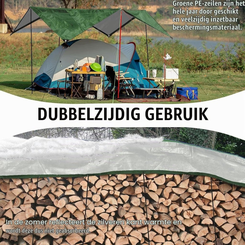 Carica immagine in Galleria Viewer, Waterdicht afdekzeil 2 x 6 meter 120 g/m² met ogen – PE dekzeil – beschermzeil - happygetfit.com
