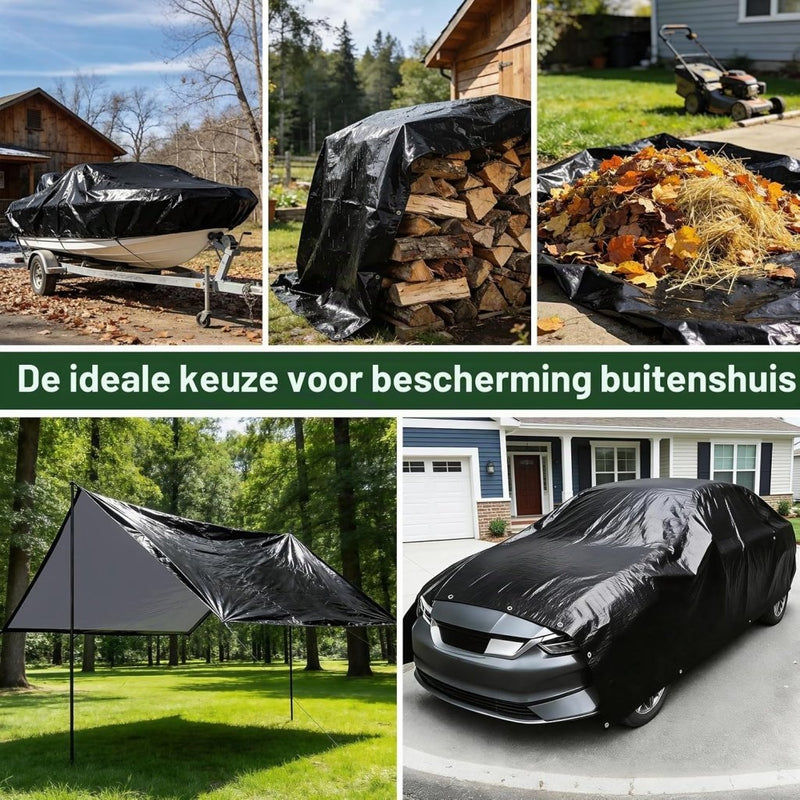 Carica immagine in Galleria Viewer, Waterdicht afdekzeil 2 x 6 meter 120 g/m² met ogen – PE dekzeil – beschermzeil - happygetfit.com
