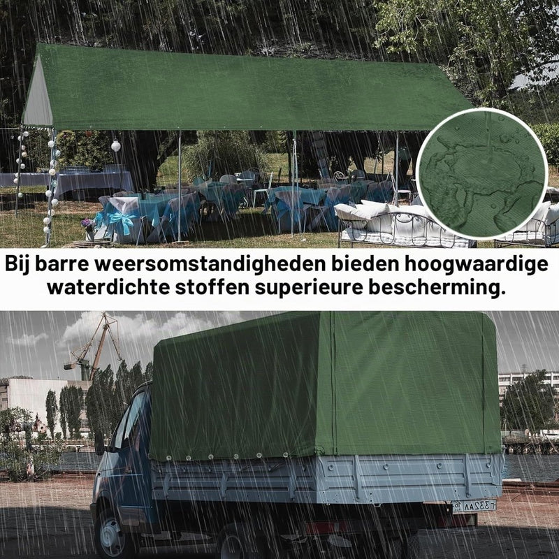 Carica immagine in Galleria Viewer, Waterdicht afdekzeil 2 x 6 meter 120 g/m² met ogen – PE dekzeil – beschermzeil - happygetfit.com
