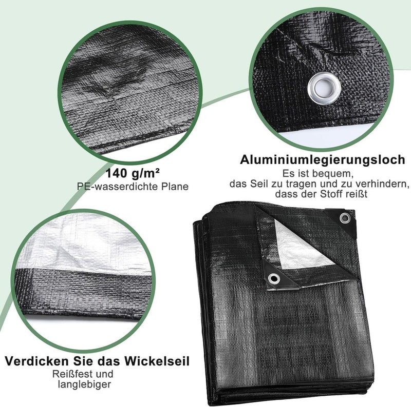 Carica immagine in Galleria Viewer, Waterdicht afdekzeil 2 x 6 meter 120 g/m² met ogen – PE dekzeil – beschermzeil - happygetfit.com
