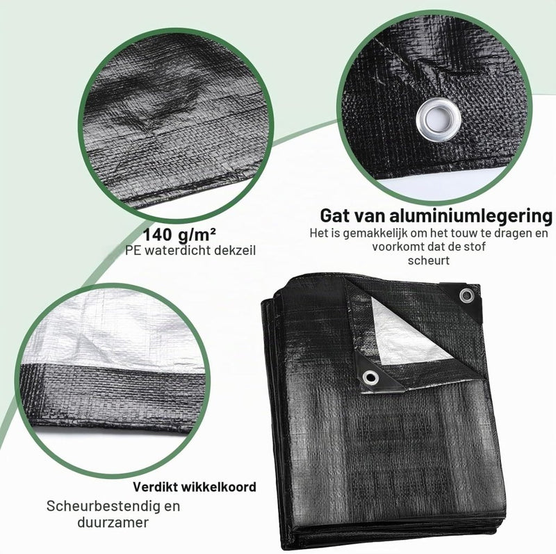 Carica immagine in Galleria Viewer, Waterdicht afdekzeil 2 x 6 meter 120 g/m² met ogen – PE dekzeil – beschermzeil - happygetfit.com
